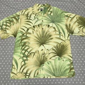Tommy Bahama Palm-Print Camp Shirt Men’s Large Multicolored Relax Far Isle EUC